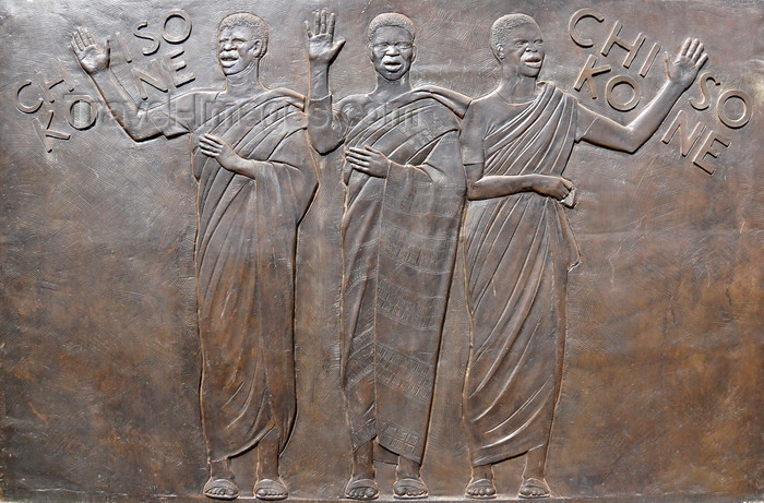 zambia33: Lusaka, Zambia: Freedom Monument - the union lead Chisokone speaks - bas-relief - Independence Avenue - photo by M.Torres - (c) Travel-Images.com - Stock Photography agency - Image Bank