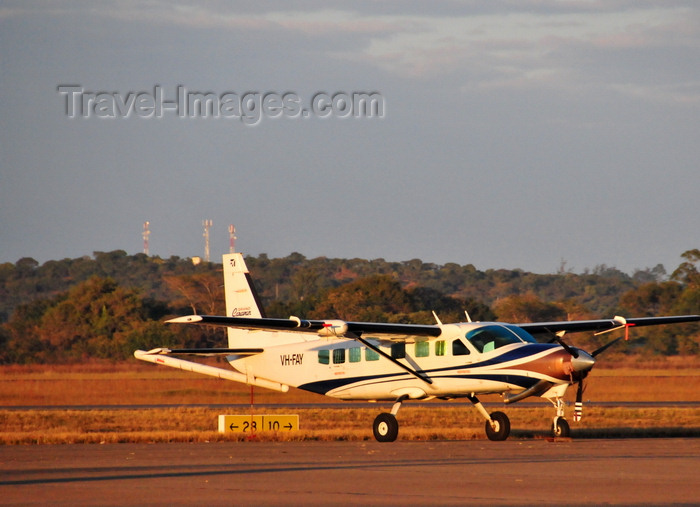 zambia5: Lusaka, Zambia: Cessna 208B Grand Caravan, Fugro Airborne Surveys, note the geophysics instruments appendix - Lusaka / Kenneth Kaunda International Airport - LUN - photo by M.Torres - (c) Travel-Images.com - Stock Photography agency - Image Bank