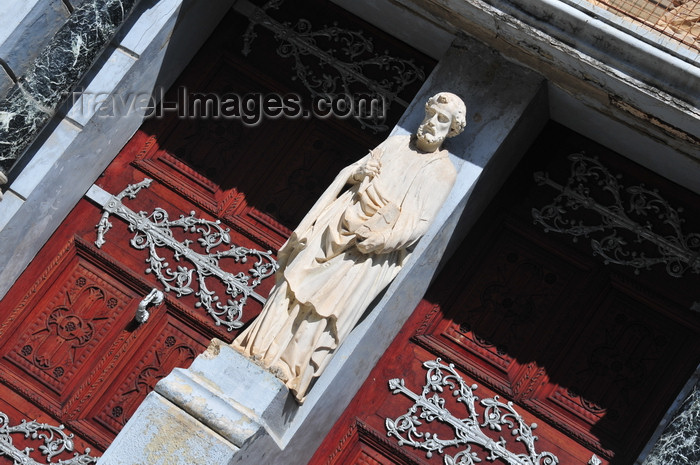 zanzibar154: Stone Town, Zanzibar, Tanzania: St Joseph's Catholic Cathedral, double gate with the saint's statue - between Baghani and Soko Muhogo areas - photo by M.Torres - (c) Travel-Images.com - Stock Photography agency - Image Bank