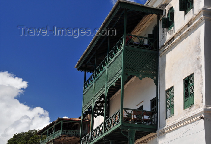 zanzibar60: Stone Town, Zanzibar, Tanzania: Old Customs house - balcony of the Dhow Countries Music Academy, Mzingani road - photo by M.Torres - (c) Travel-Images.com - Stock Photography agency - Image Bank