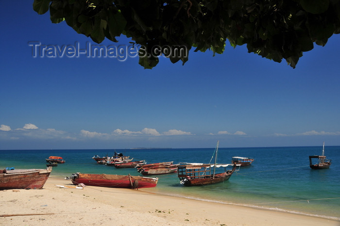 zanzibar89: Stone Town, Zanzibar, Tanzania: dhows - beach of the Tembo hotel - Shangani - photo by M.Torres - (c) Travel-Images.com - Stock Photography agency - Image Bank