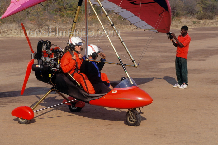 zimbabwe28: Victoria Falls - Mosi-oa-tunya, Matabeleland North province, Zimbabwe: Pegasus ultralight trike ready for a flight above Victoria Falls - weight-shift control aircraft - photo by C.Lovell - (c) Travel-Images.com - Stock Photography agency - Image Bank