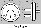 Plug I - flat prongs, inverted V positioned, with earth connector