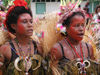 PNG - Papua New Guinea - Two female performers with pig tusks, Ali Island (photo by B.Cain)
