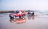 Portugal - Costa da Caparica (Concelho de Almada): rescue operation on the beach - operao de salvamento na praia - Bombeiros Voluntarios de Cacilhas - photo by M.Durruti