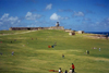 Puerto Rico - San Juan / SJU / SIG: El Morro Fortress / Castillo de San Felipe del Morro - flying a kite - Unesco world heritage site - photo by M.Torres