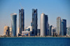 Doha, Qatar: north Corniche skyscrapers - Al Bidda Tower, Palm Towers, Burj Qatar, Tornado Tower, Ministry of Awqaf and Islamic Affairs, Al Fardan Twin Towers,  West Bay skyline - photo by M.Torres