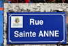 Saint-Denis, Runion: Rue de Sainte Anne - street name sign - photo by M.Torres