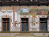Sinaia, Prahova county, Muntenia, Romania: Peles Castle - trompe l'oeil - inner court - photo by J.Kaman