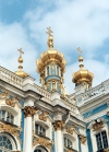 Russia - Pushkin Village / Tsarskoye Selo: Gold and blue at Catherine's palace - architect Francesco Rastrelli ( & ) (photo by Miguel Torres)