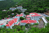 The Bottom, Saba: Saba University School of Medicine - the campus seen seen from above - red roofs and forest - photo by M.Torres