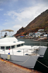 Fort Bay, Saba: catamaran Samantha in the harbour - photo by M.Torres