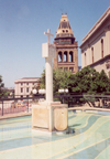 Port Elizabeth / PLZ, Eastern Cape province, South Africa: Dias pillar - commemorates the epic arrival of Bartholomeu Dias in Algoa Bay in 1488 - Portuguese monument on Market Square / Padro portugus - photo by M.Torres