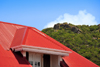 Anse du Grand Cul-de-Sac, St. Barts / Saint-Barthlemy: red roof - Caribbean eaves decoration - fretwork - photo by M.Torres