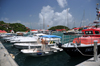 Gustavia, St. Barts / Saint-Barthlemy: rescue boat and small yachts - harbour scene - photo by M.Torres