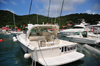 Gustavia, St. Barts / Saint-Barthlemy: the Wahoo - boat for big game fishing - FWI, French West Indies -  photo by M.Torres