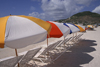 Philipsburg, Sint Maarten, Netherlands Antilles: deck chairs and beach umbrellas - photo by S.Dona'