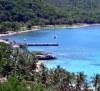 Mustique island (the Grenadines): Basil's bar and the beach from the hill (photographer: R.Ziff)