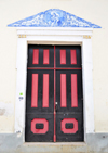 Guadalupe, Lobata district, So Tom and Prncipe / STP: Our Lady of Guadalupe church - main door / igreja de Nossa Senhora de Guadalupe - entrada com azulejos - photo by M.Torres