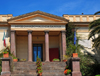 Sassari / Tthari, Sassari province, Sardinia / Sardegna / Sardigna: National Archaeological and Ethnographic Museum G.A. Sanna - Via Roma - Museo Nazionale Archeologico ed Etnografico - Palladian villa of Giovanni Sanna, a mining engineer - tetrastyle Ionic portico - photo by M.Torres