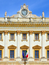 Sassari / Tthari, Sassari province, Sardinia / Sardegna / Sardigna: Piazza d' Italia - Sciuti Palace / Palazzo della Provincia - neoclassical architecture - photo by M.Torres
