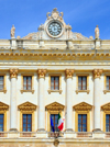 Sassari / Tthari, Sassari province, Sardinia / Sardegna / Sardigna: Piazza d' Italia - Sciuti Palace / Palazzo della Provincia - neoclassical architecture - photo by M.Torres