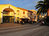 Pula, Cagliari province, Sardinia / Sardegna / Sardigna: pavement caf - Piazza del Popolo - Via Nora - photo by M.Torres