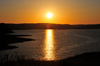 Orroli / Arrli municipality, Cagliari province, Sardinia / Sardegna / Sardigna: sunset on the Mulargia dam - diga del Mulargia - Sarcidano sub-region - photo by M.Torres