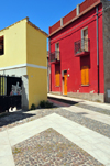 Tuili, Medio Campidano province, Sardinia / Sardegna / Sardigna: colourful buildings near the main square - photo by M.Torres
