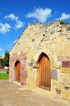 Barumini, Medio Campidano province, Sardinia / Sardegna / Sardigna: medieval church of San Giovanni Battista, consacrated in 1316 - photo by M.Torres