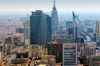 Riyadh, Saudi Arabia: business district skyline along King Fahd Rd, with Olaya Street on the left - Olaya Towers, Al Faisaliah tower, Marriot, Board of Grievances, Hamad Tower - photo by M.Torres