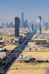 Riyadh, Saudi Arabia: skyline along King Fahd Road - Jeraisy Riyadh House, Sheraton Hotel, Rafal Sky Gardens, Al Majdoul tower, King Abdullah Financial District - photo by M.Torres