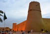 Riyadh, Saudi Arabia: people relax by Al Masmak Fortress, 19th century fort taken in 1902 by Abdulaziz ibn Al Saud - photo by M.Torres