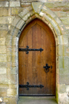 Jedburgh, Borders, Scotland: the Abbey - door - photo by C.McEachern