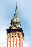 Serbia - Vojvodina - Subotica / Szabadka: tower of the city hall - Secessionist architecture - photo by M.Torres