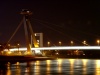 Slovakia / Slowakei - Bratislava: the Danube and the bridge of the Slovakian national Uprising - nocturnal - photo by J.Kaman