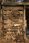 Slovenia - Old farm shed where winter wood is stored on outskirts of Brezice - photo by I.Middleton