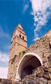 Slovenia - Portoroz: campanile of ruined church near Grand Hotel Bernardin - photo by M.Torres