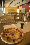 Pizza in restaurant, Maribor, Slovenia - photo by I.Middleton