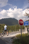 Slovenia - cyclist in the Soca Valley - photo by I.Middleton