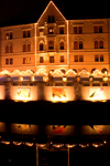 riverfront faade in the centre - Christmas lights, Ljubljana , Slovenia - photo by I.Middleton