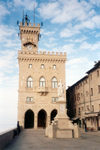 San Marino / SAI : Government Palace - Palazzo Pubblico - Statue of Liberty - Piazza della Liberta - Unesco world heritage site - photo by M.Torres