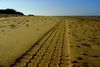 Spain - Chipiona - Cadiz province - Wheel mark in the sand - photo by K.Strobel