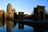 Spain - Madrid: Debod Egyptian temple - pond - photo by K.Strobel