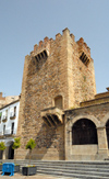 Spain / Espaa - Extremadura - Cceres: Bujaco tower - plaza Mayor -Torre de Bujaco, ermita de la Paz (photo by Miguel Torres)