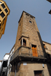 Spain / Espaa - Extremadura - Cceres: tower on Calle General Ezponda - Casa del Marqus de Camarena la Vieja (photo by Miguel Torres)
