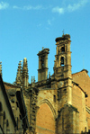 Spain / Espaa - Extremadura - Plasencia: New Cathedral - belfry with storks' nest - Catedral Nueva de Plasencia - Santa Mara (photo by M.Torres)