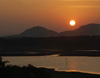 near Dambulla, Sri Lanka: sunset from the Kandalama Hotel - reservoir - photo by B.Cain