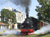 Vastervik, Kalmar ln, Sweden: Steam Train - smoke and steam by the station - photo by A.Bartel