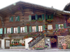 Rossiniere, Vaud - Switzerland - Suisse: faade of Swiss chalet - Alpine architecture - photo by C.Roux
